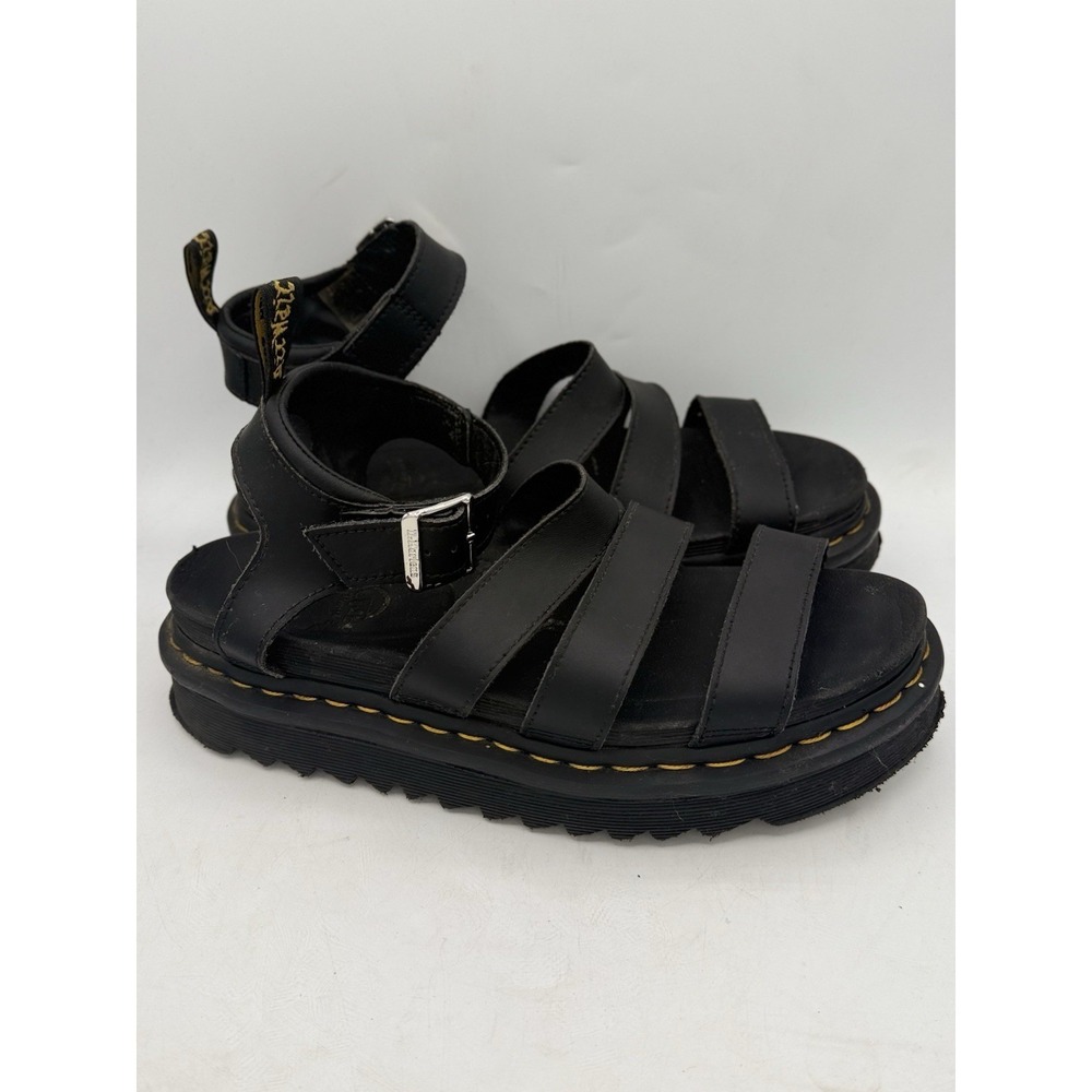 Dr Martens Blaire Black Leather Gladiator Platform Sandals Women's Size 9 Chunky